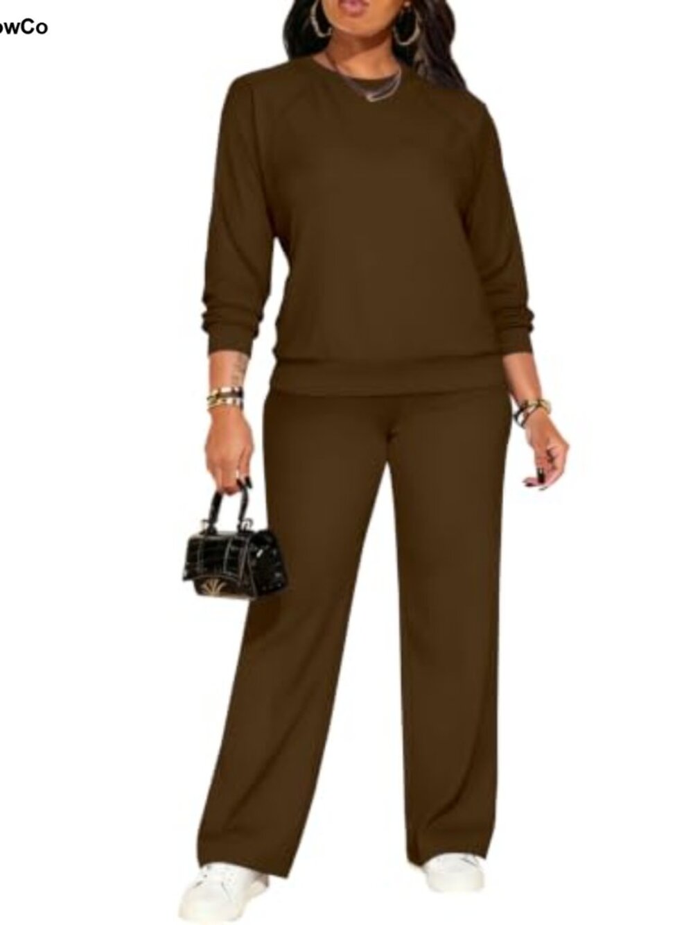2 Piece Outfits Sweatsuit Lounge Set Wide Leg Pants Crop Top